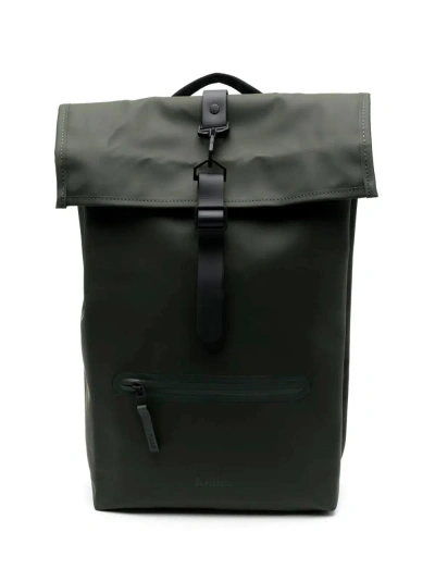 Rains Rolltop Rucksack In Green