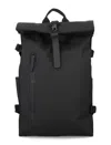 Rains Womens Black Roll-top Large Waterproof Shell Backpack In Black