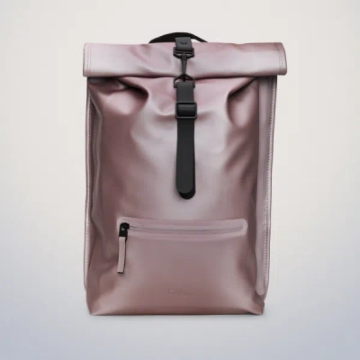 Rains Rolltop Rucksack In Metallic