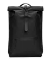 Rains Mens 01 Black Roll-top Mini Waterproof Shell Backpack In Negro