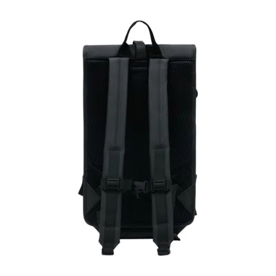 Rains Roll-top Synthetic Backpack In Black