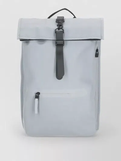 Rains Rolltop Waterproof Backpack Front Zip Pocket In Blue