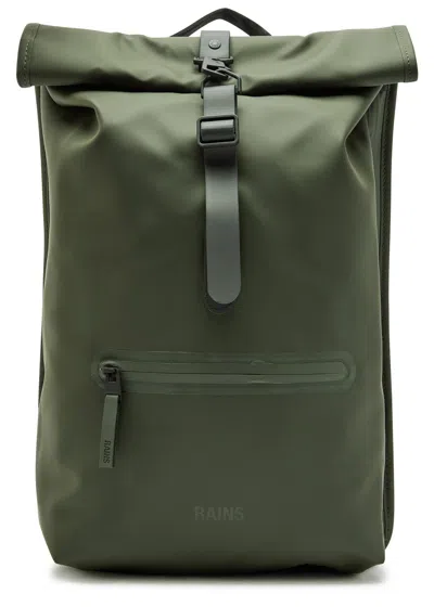 Rains Rolltop Waterproof Backpack In Green