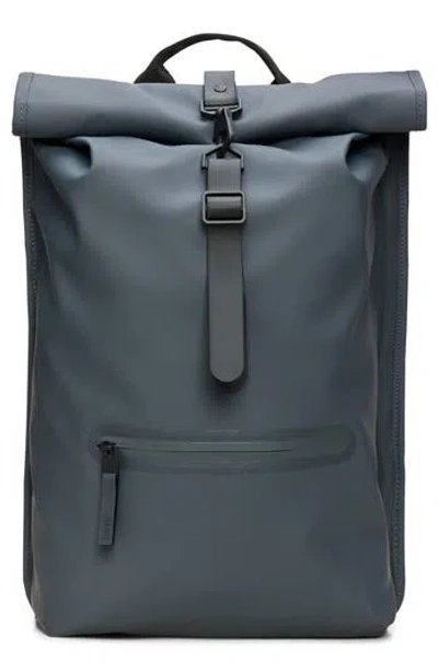 Rains Rolltop Waterproof Rucksack In Blue