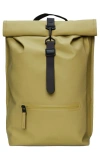 Rains Rolltop Waterproof Rucksack In Green
