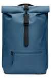 Rains Rolltop Waterproof Rucksack In Blue