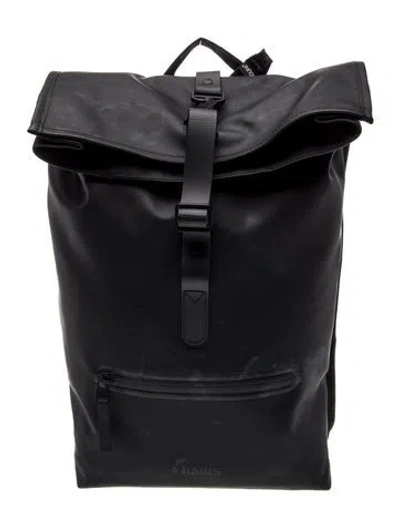 Pre-owned Rains Rubber Backpack In Black