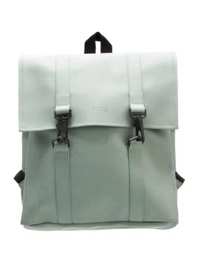 Pre-owned Rains Rubber Backpack In Green