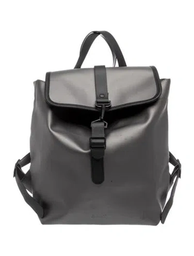 Pre-owned Rains Rubber Backpack In Grey