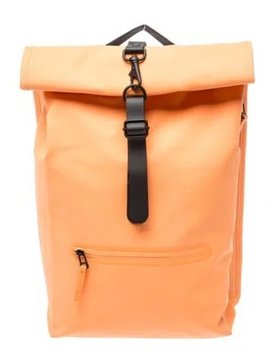Pre-owned Rains Rubber Backpack In Orange