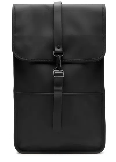 Rains Rubberised Backpack In Black