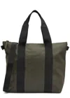 Rains Rush Rubberised Tote In Dark Green