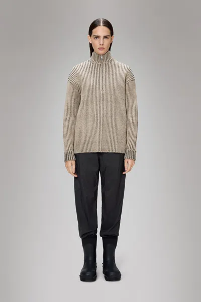 Rains Sapa Half Zip Knit In Gray