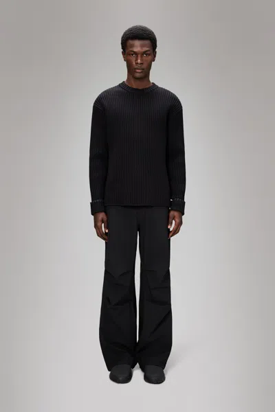 Rains Sapa Knit Crew Neck In Black