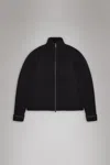 Rains Sapa Knit W Zip Cardigan In Black