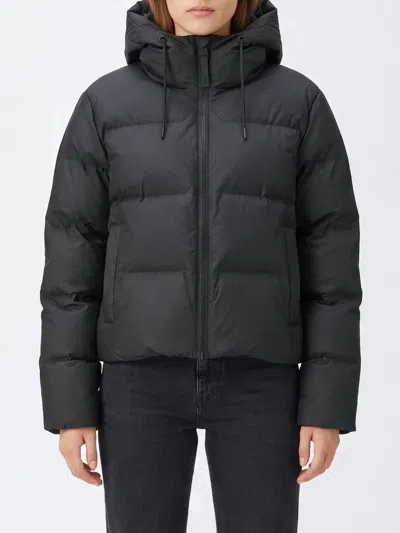 Rains Short Waterproof Quilted Jacket In Recycled Technical Fabric In Black