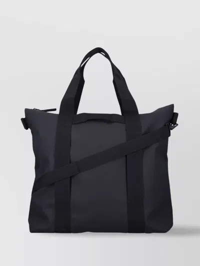 Rains Shoulder Strap Tote Bag Handles In Black