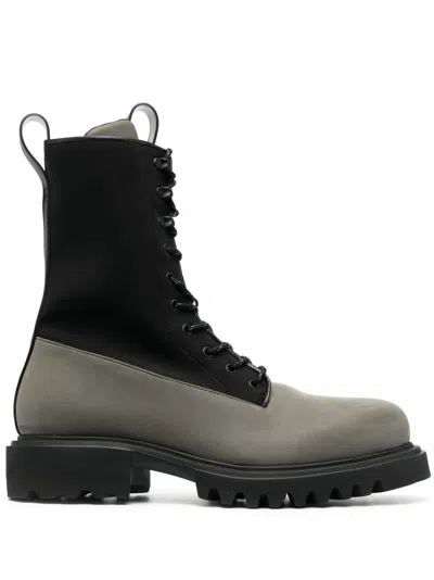 Rains Show Lace-up Combat Boots In Grün