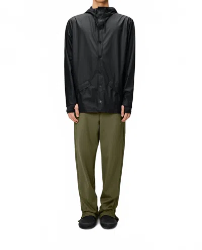 Rains Snap Closure Raincoat Jacket In Black