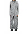 Rains Snap Closure Raincoat Jacket In Distressed Grey In Multi