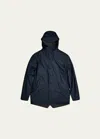 Rains Snap-front Hooded Jacket In Bay