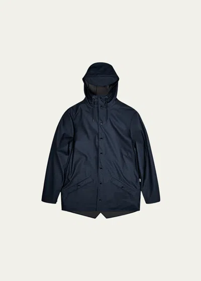 Rains Snap-front Hooded Jacket In Bay