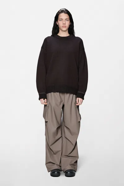 Rains Sowa Knit Crew Neck In Bark / Black