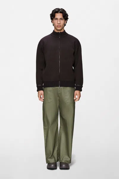 Rains Sowa Knit Zip Cardigan In Black