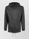 Rains Storm Breaker Hooded Coat With Drawstring Hem In Blue