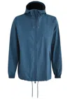 Rains Storm Breaker Hooded Rubberised Jacket In Blue