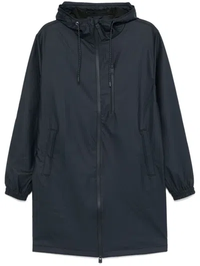 Rains Drawstring Hooded Jacket In Navy/midnight Blue