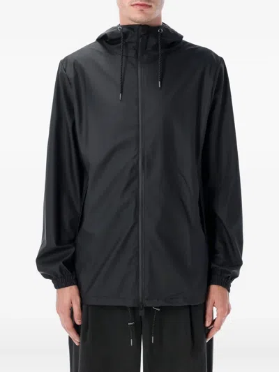 Rains Storm Breaker Zip-fastening Hooded Jacket In Black