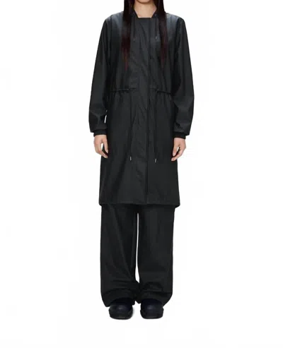 Rains String W Parka Jacket In Black
