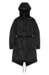 Rains String Waterproof Jacket In Black Grain