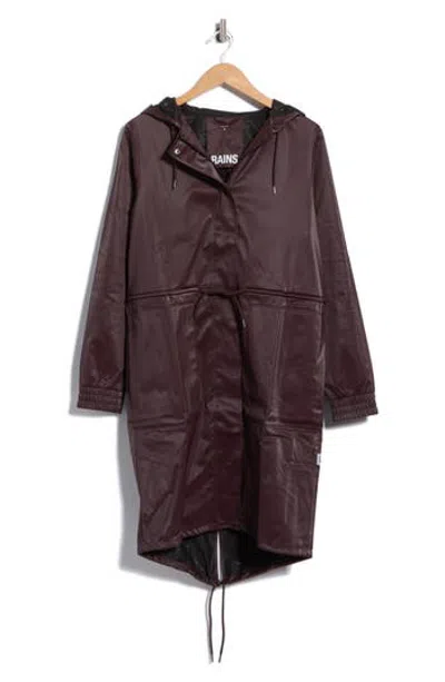 Rains String Waterproof Jacket In Burgundy