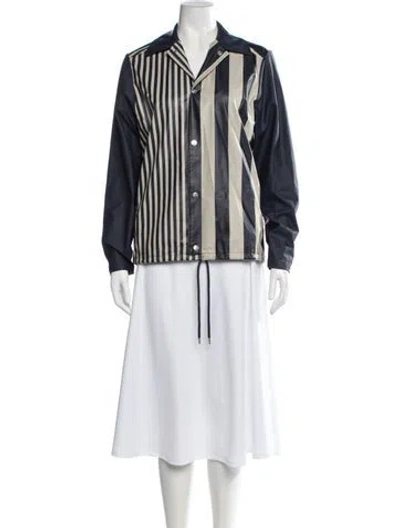 Pre-owned Rains Striped Jacket In Blue/white