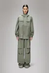 Rains Suva Hardshell Cargo Jacket In Green
