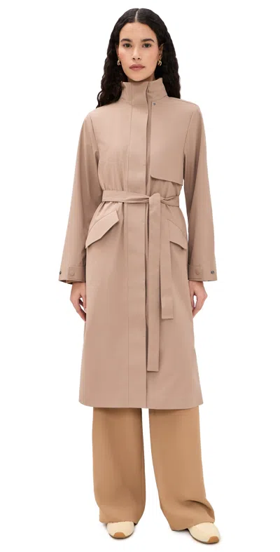 Rains Suva Hardshell Coat Beige In Brown