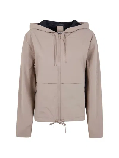 Rains Suva Hardshell Hooded Jacket In Neutral