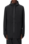 Rains Suva Hardshell Hooded Long Rain Jacket In Black