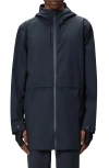 Rains Suva Hardshell Hooded Long Rain Jacket In Navy