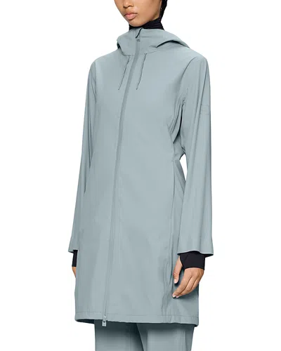 Rains Suva Hardshell Long Jacket In Blue