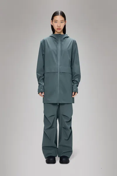 Rains Suva Hardshell Long Jacket In Gray