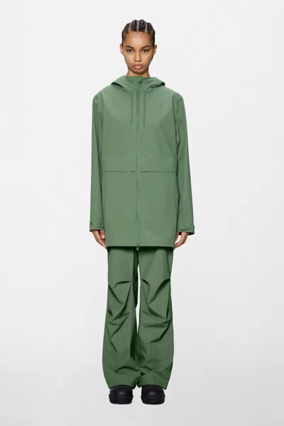 Rains Suva Hardshell Long Jacket In Green