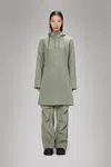 Rains Suva Hardshell Long W Jacket In Green