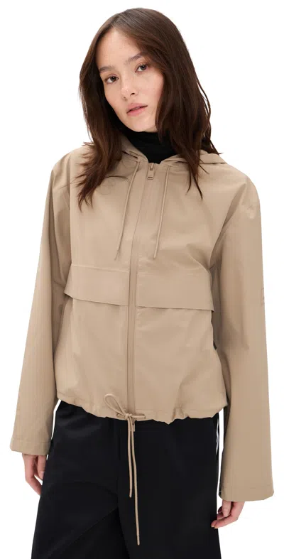 Rains Suva Hardshell Short String Jacket Beige In Neutral