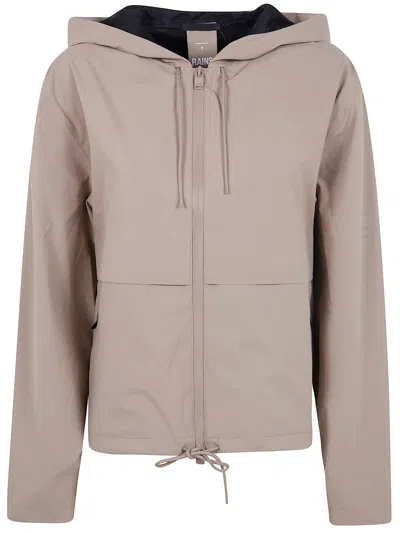Rains "suva" Hardshell Short String Jacket In Neutral