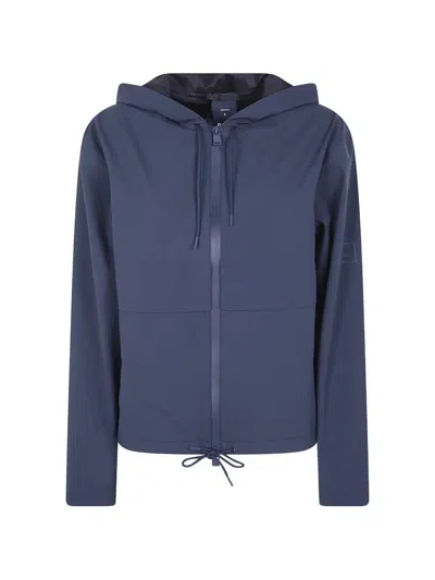 Rains "suva Hardshell" Short String Woman Jacket In Blue
