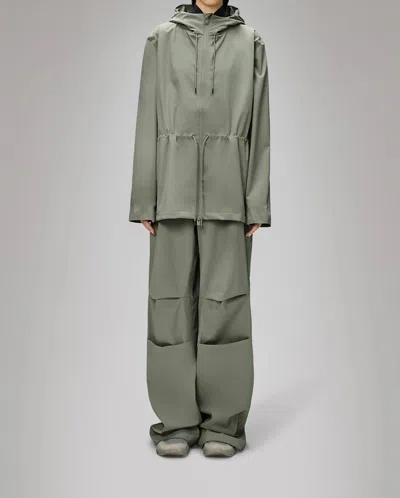 Rains Suva Hardshell String W Rain Jacket In Drift In Green