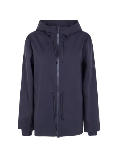 Rains Suva Hooded Drawstring-waist Rain Jacket In Blue